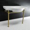 Fauceture VPB1377ST Templeton 37" Ceramic Console Table W/ SS Legs, White/Brass VPB1377ST - alternate 4
